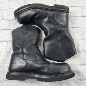 Wolverine Wellington Boots MENS SIZE 12 Black Leather Steel Toe Work W03147